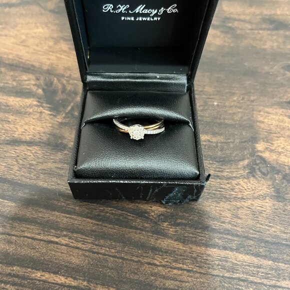 Diamond Crossover Promise Ring (1/4 ct. t.w.) in Sterling Silver and 14k Rose Go - Picture 2 of 3